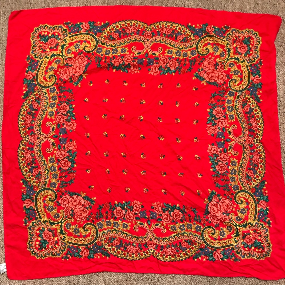 Red detailed scarf from Portugal